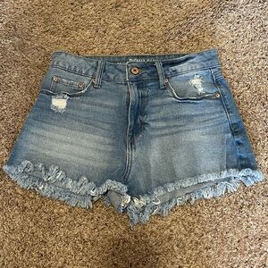 Rewash Light Blue Distressed Frayed Hem Jean Shorts